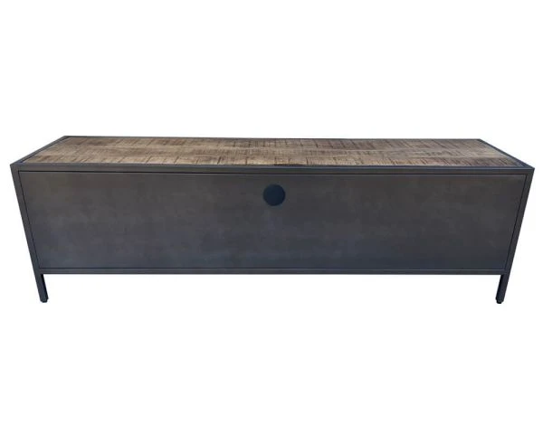 Meuble Télé Bois Et Métal Gris Style Industriel "Vista" 150 Cm – Image 6