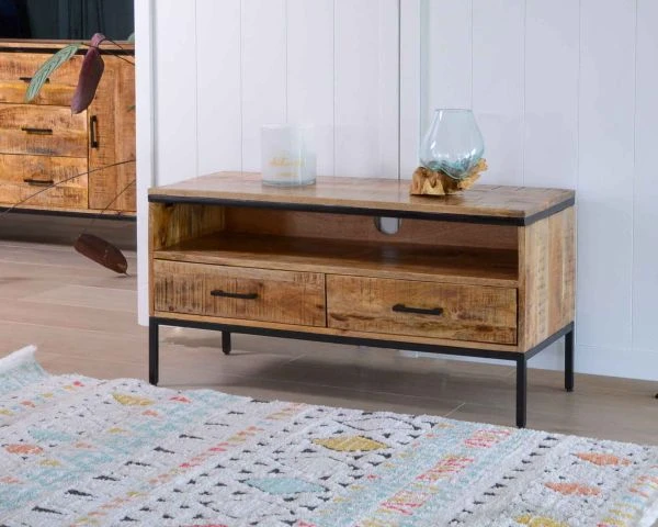 Petit Meuble Télé Style Factory En Bois Avec Piétement Aérien "Mango" – Image 5
