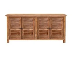 Buffet En Bois Naturel Style Colonial "Kerala" 4 Portes