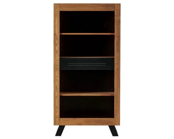 Bibliothèque étagère Industrielle Noire Et Bois Pin Massif "Cardiff" – Image 2