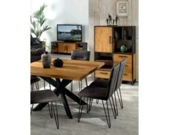 Buffet Vertical En Teck Recyclé Et Fer Vieilli "Athéna"