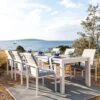 Salon De Jardin Haut De Gamme Table Et 6 Chaises Blanches "Terrasse"