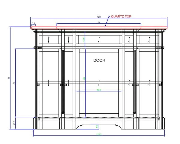Meuble Salle De Bain 1 Vasque Manguier Massif Quartz Blanc "Églantine" – Image 6
