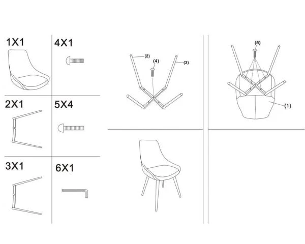 Lot De 2 Chaises Contemporaines En Tissu Microfibre Gris "Malo" – Image 8