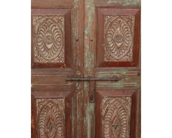 Panneau De Décoration Style Indien Bois Patiné Massif "Vieille Porte" – Image 4
