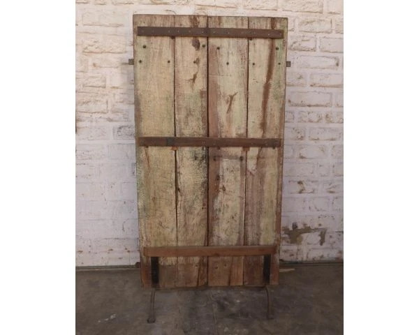 Panneau De Décoration Style Indien Bois Patiné Massif "Vieille Porte" – Image 5