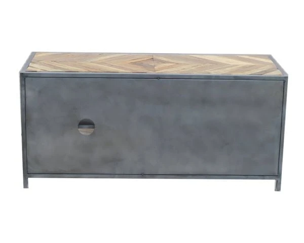 Meuble TV Métal Bois Industriel 120cm "Wood" – Image 9