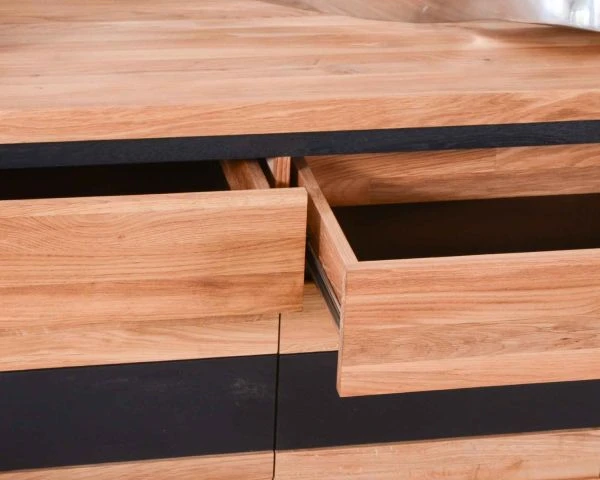 Bahut Contemporain "Toly" 3 Portes 2 Tiroirs En Chêne Massif Huilé – Image 4