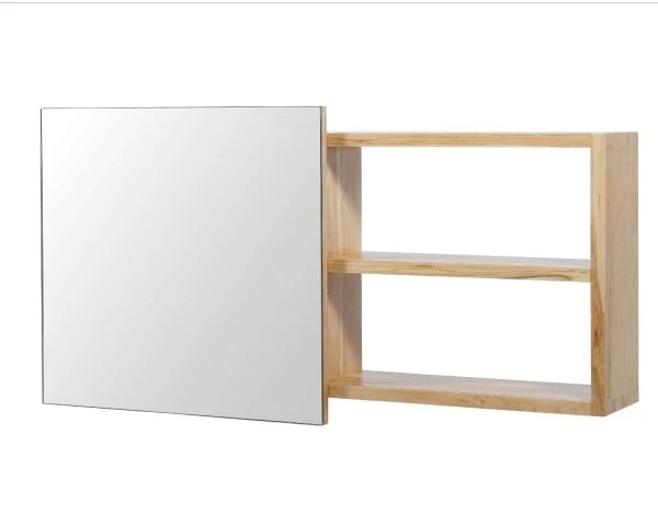 Etagère En Teck Avec Miroir Coulissant 120x60 Cm