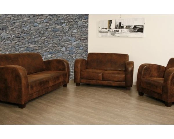 Canapé Club 1930 Aspect Vieux Cuir 3 Places "Année 30" – Image 6