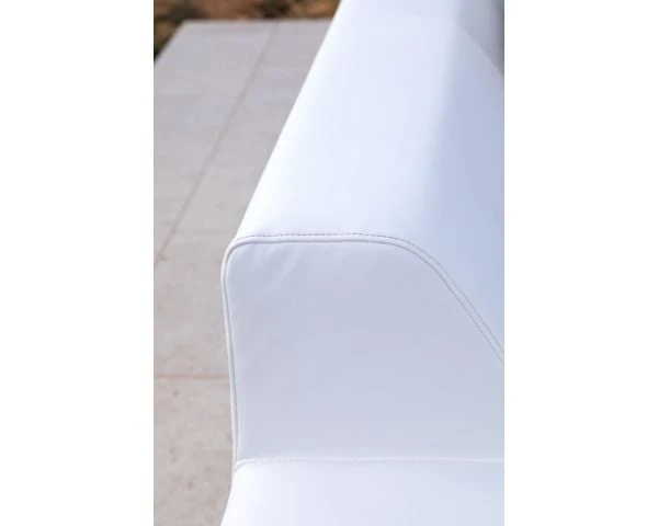 Canapé D'angle Extérieur Blanc Et Noir Imitation Cuir "Lakpura Beach" – Image 7