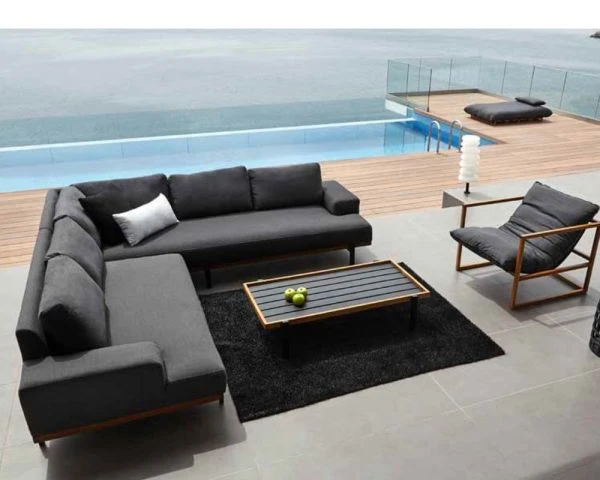 Canapé D'angle Extérieur Haut De Gamme Tissu Sunbrella "Maluku Island" – Image 2