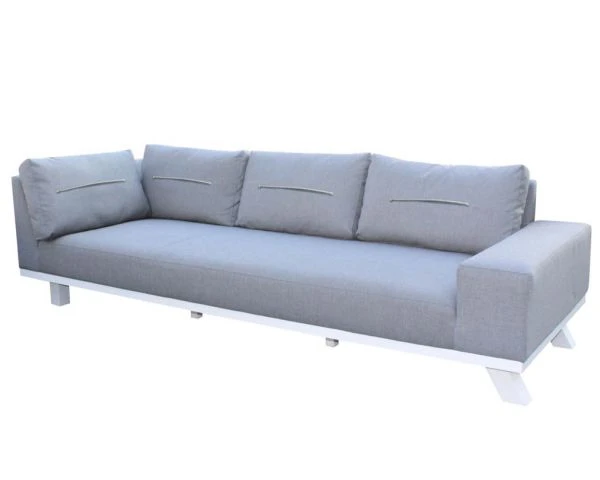 Salon D'angle Extérieur En Tissu Sunbrella Et Alu Blanc "Nusa Pedina" – Image 2