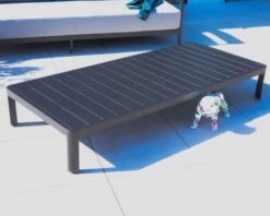 Table Basse Contemporaine Aluminium Anthracite "Blois" Spécial Jardin