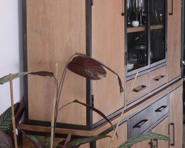 Grand Vaisselier Esprit Atelier Bois Massif Métal "Saturne Coeval" – Image 7