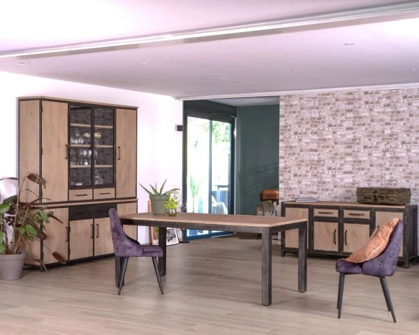 Grand Vaisselier Esprit Atelier Bois Massif Métal "Saturne Coeval" – Image 4