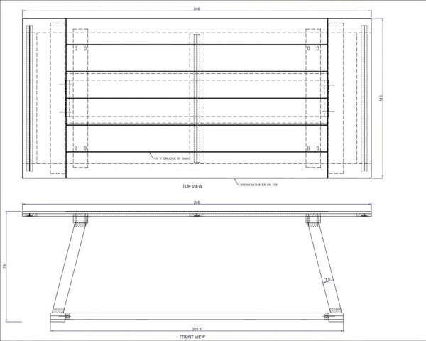 Table De Repas 240cm "Asia" Bois Massif Et Plateau Rectangulaire – Image 9