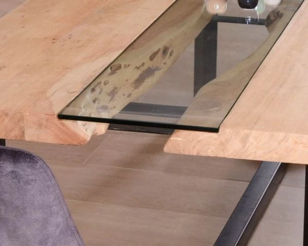 Table à Manger Contemporaine Métal, Bois Et Verre "Cassiopée" 280 Cm – Image 5