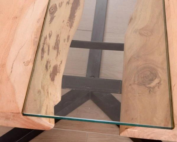 Table à Manger Contemporaine Métal, Bois Et Verre "Cassiopée" 280 Cm – Image 6