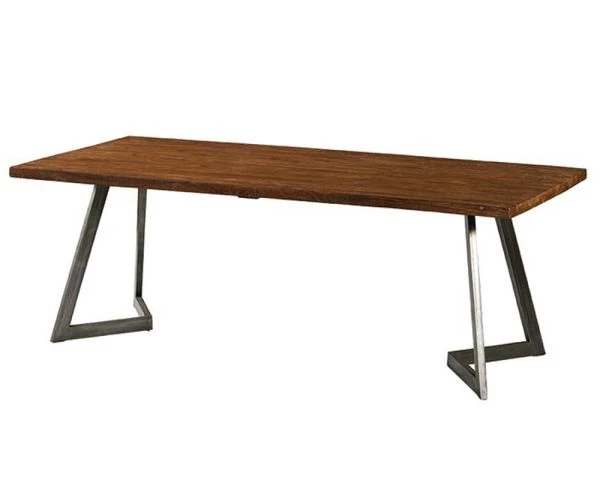 Table à Manger Industrielle En Teck Massif Recyclé Et Métal "Talmo"