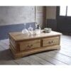 Table Basse 2 Tiroirs Chêne Massif "Antique"