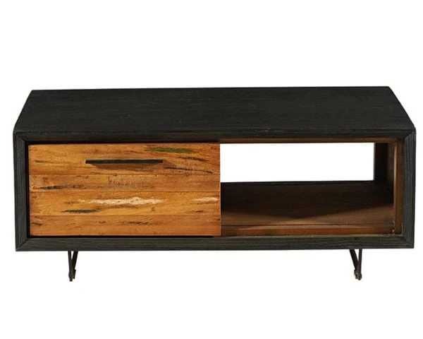 Table Basse En Bois Recyclé Teck Et Métal "Ilowa"