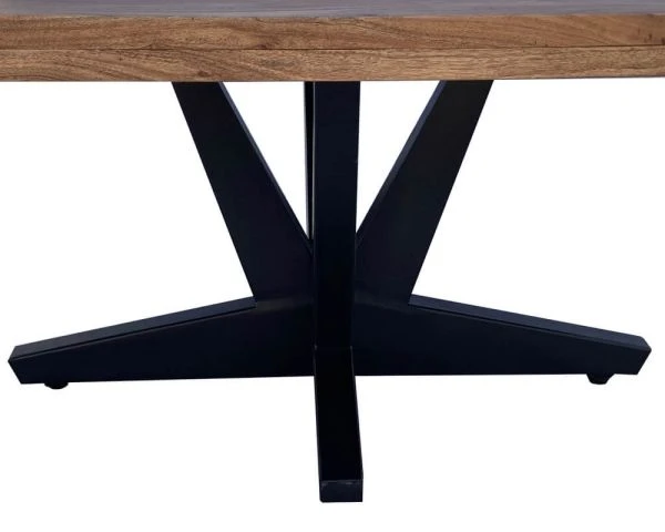 Table Basse Design En Bois Massif Et Métal Noir "Alya" – Image 4