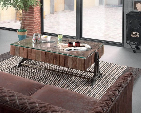 Vitre Pour Table Basse Rectangulaire Teck "Amki" – Image 5