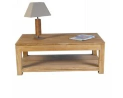Table Basse Double Plateaux Teck Massif Brossé "Bornéo" Casita