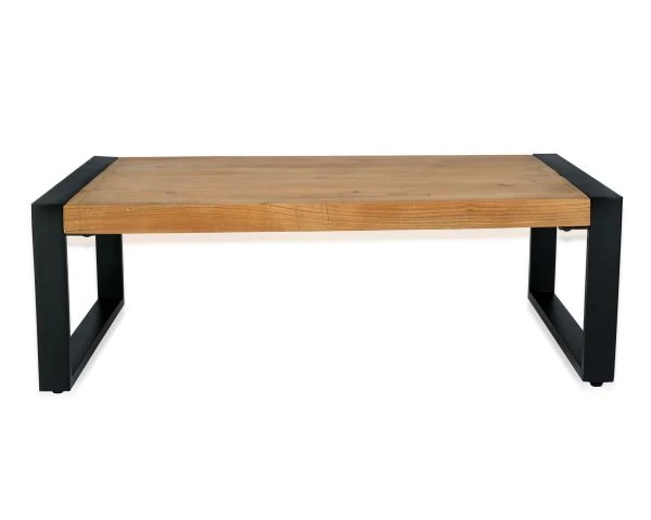 Table Basse Rectangle De Style Industriel Métal Et Bois "Montréal" – Image 3