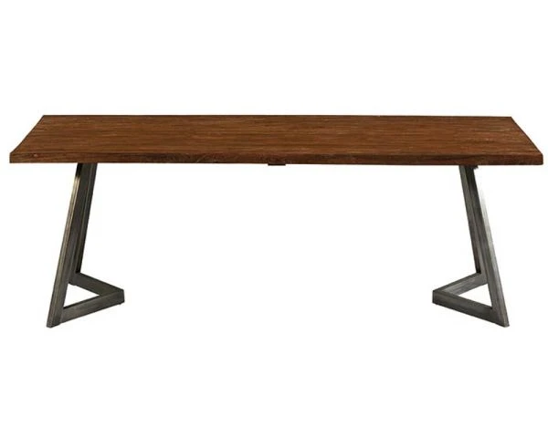 Table à Manger Industrielle En Teck Massif Recyclé Et Métal "Talmo" – Image 2