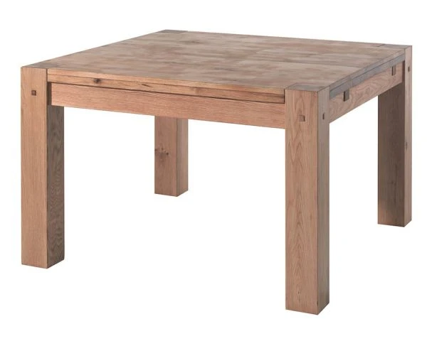 Table De Repas Carrée En Chêne Massif Huilé "Lodge Casita" 120x120 Cm