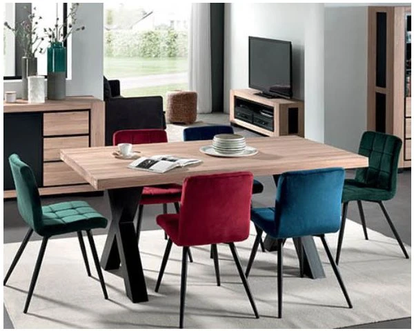 Table De Repas En Chêne Massif Huilé Et Pieds X 180 Cm "Cleveland" – Image 3