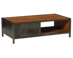 Table De Salon Industrielle En Teck Massif Recyclé Et Fer Vieilli "Talmo"