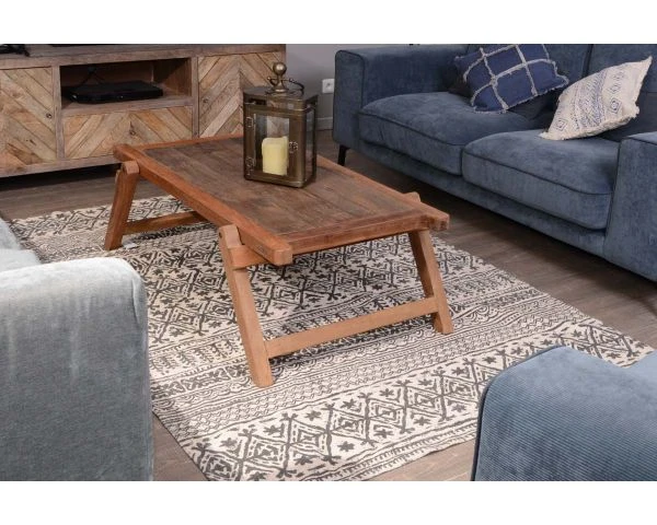 Table Basse Lit Militaire En Bois Recyclé "Népalaise"