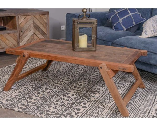 Table Basse Lit Militaire En Bois Recyclé "Népalaise" – Image 2