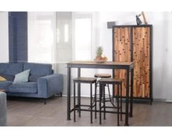 Table Haute Métal Et Bois 120x70cm "IPN"