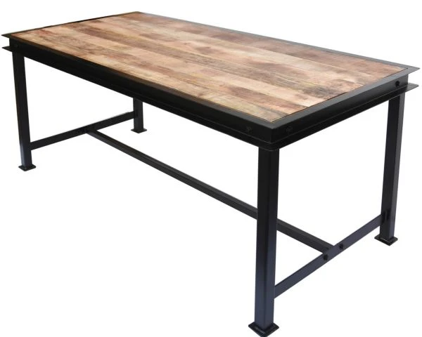 Table De Repas Métal Et Bois Massif En 180 Cm "IPN" – Image 3
