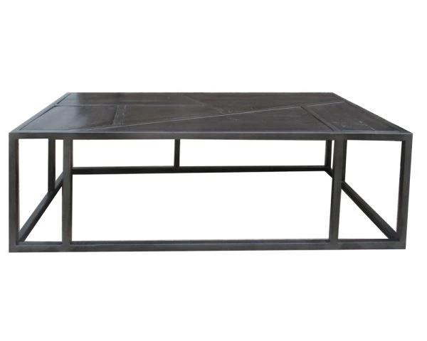 Table Basse Noire Industrielle Rectangulaire 130 Cm "Caractère" – Image 5