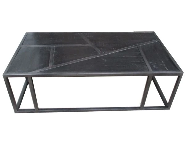 Table Basse Noire Industrielle Rectangulaire 130 Cm "Caractère" – Image 4