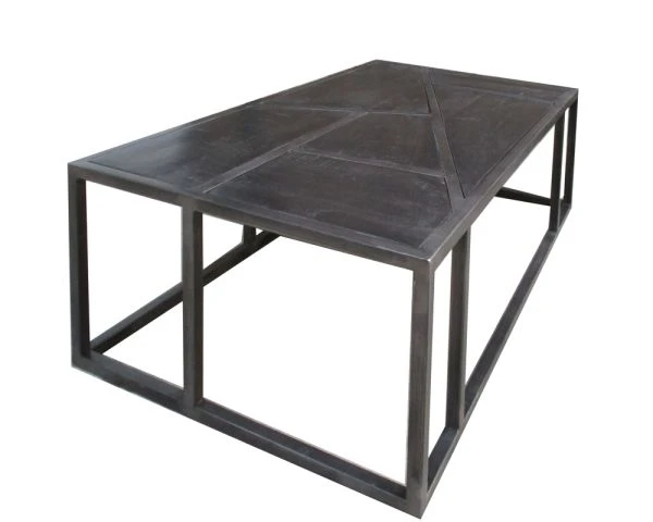 Table Basse Noire Industrielle Rectangulaire 130 Cm "Caractère" – Image 3