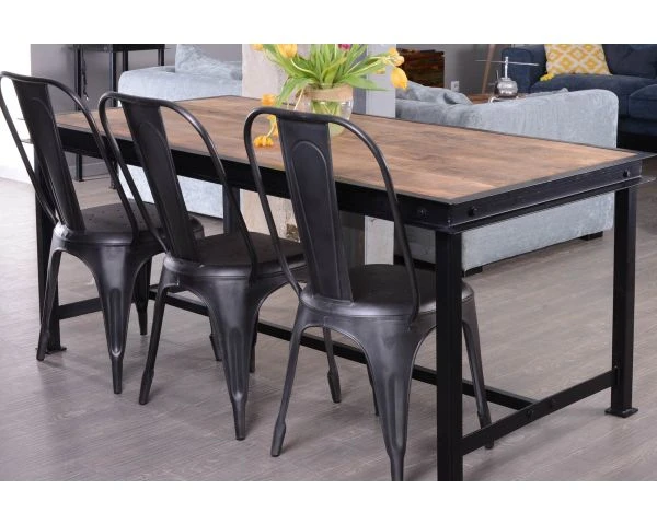 Table De Repas Métal Et Bois Massif En 180 Cm "IPN" – Image 2