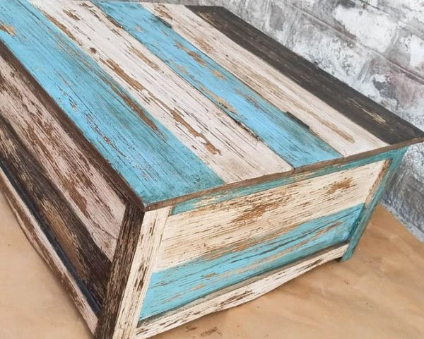 Table Basse Carrée Coffre Style Récup "Cookies" – Image 4