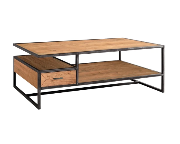 Table Basse Design Métal Et Bois "Manhattan"