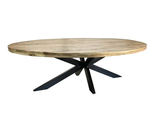 Grande Table Ovale En Bois Et Métal 240x120 Cm "Andy" – Image 6