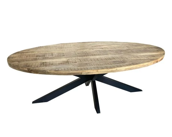 Grande Table Ovale En Bois Et Métal 240x120 Cm "Andy" – Image 5