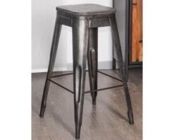 Tabouret De Bar Métal Et Bois "Snack Indus"