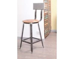 Chaise Pour îlot Métal Et Bois "Atelier Grey" Style Indus
