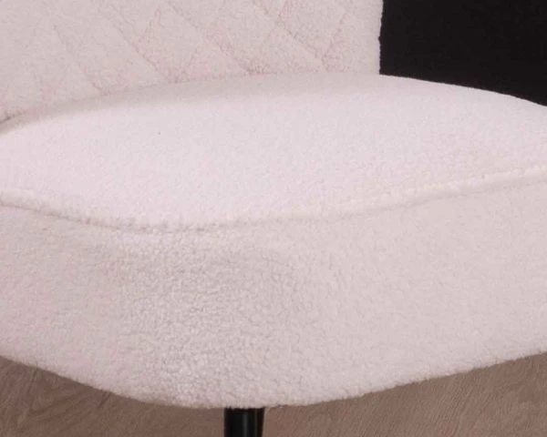 Lot De 2 Fauteuils Blancs Tissu Bouclette Style Scandinave "Deka" – Image 3