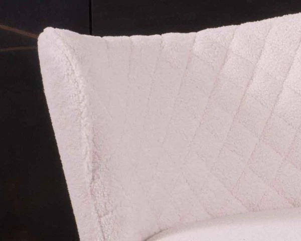 Lot De 2 Fauteuils Blancs Tissu Bouclette Style Scandinave "Deka" – Image 4